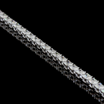 10.21 CTTW Oval Lab Diamond Tennis Necklace (E Color and VS Clarity)