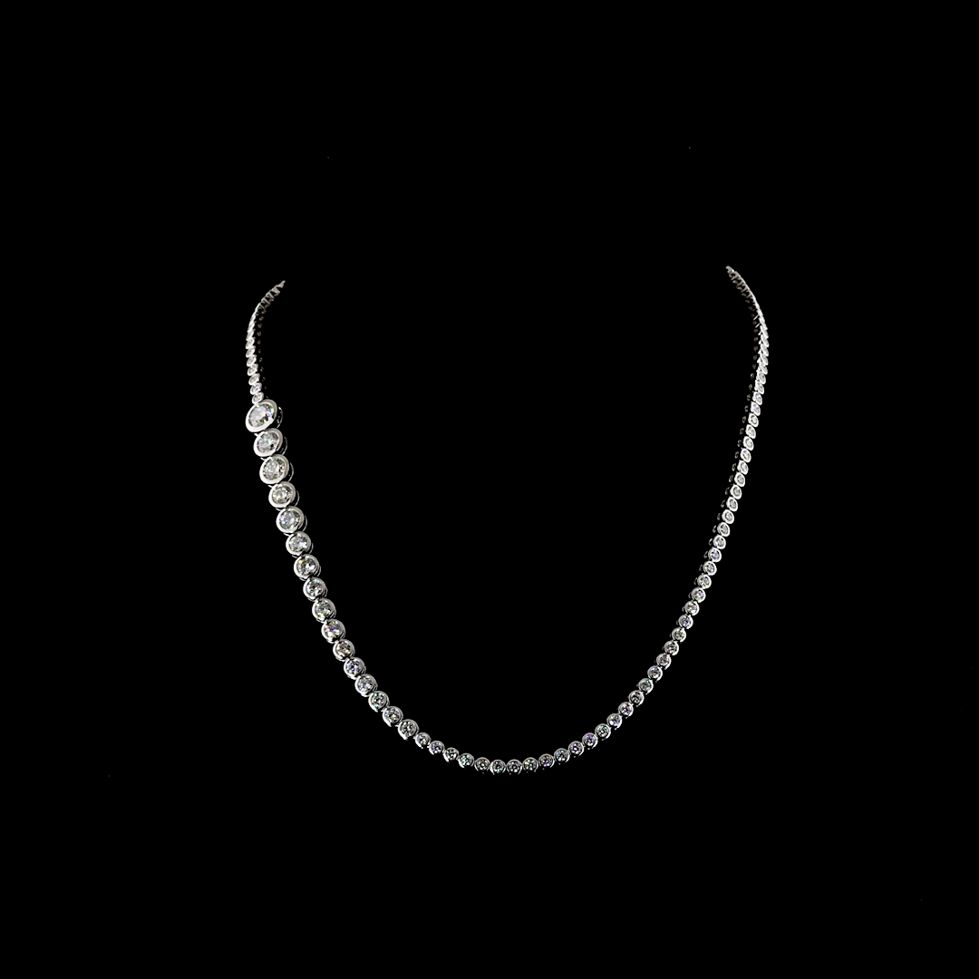 8.05 CTTW Round Lab Diamond Riviera Necklace (E Color and VS Clarity)