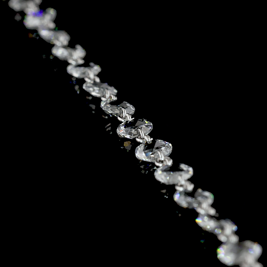 17.47 CTTW Rose Cut Lab Grown Diamond Tennis Necklace 32" (E Color and VS Clarity)