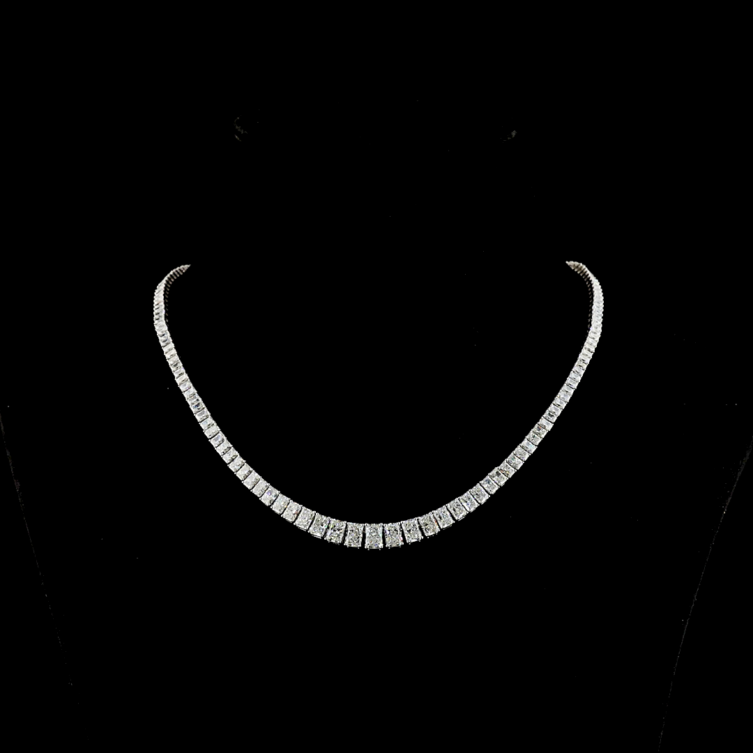 19.12 CTTW Radiant Lab Diamond Riviera Necklace (E Color and VS Clarity)