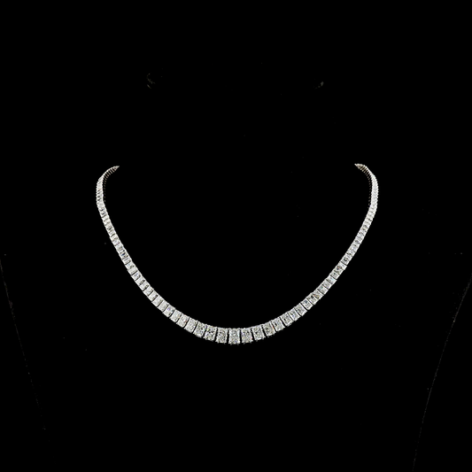 19.12 CTTW Radiant Lab Diamond Riviera Necklace (E Color and VS Clarity)