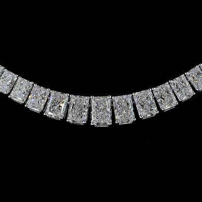 19.12 CTTW Radiant Lab Diamond Riviera Necklace (E Color and VS Clarity)