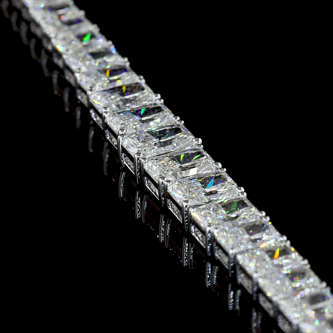 19.12 CTTW Radiant Lab Diamond Riviera Necklace (E Color and VS Clarity)