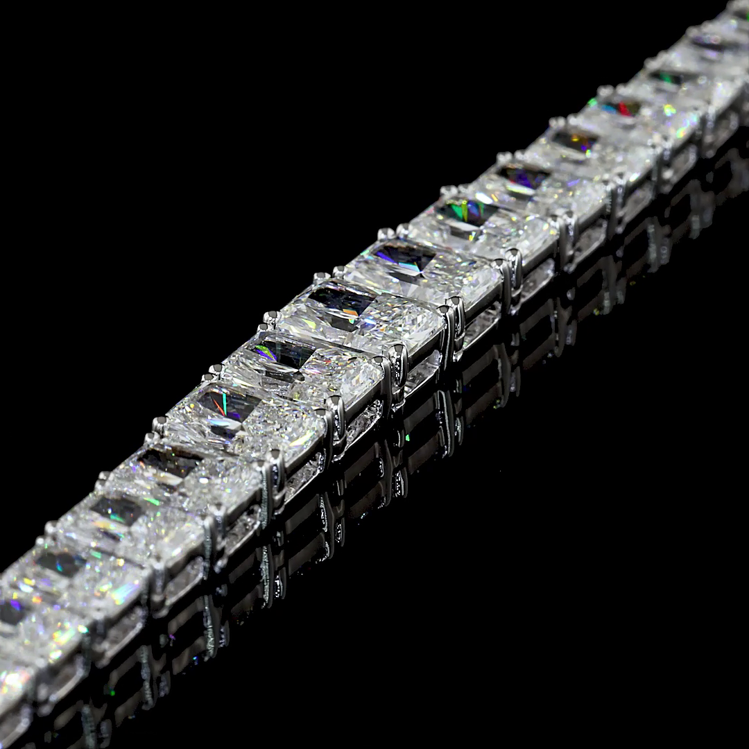 19.12 CTTW Radiant Lab Diamond Riviera Necklace (E Color and VS Clarity)
