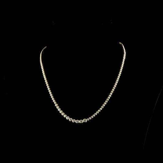 5.37 CTTW Round Lab Diamond Riviera Necklace (E Color and VS Clarity)