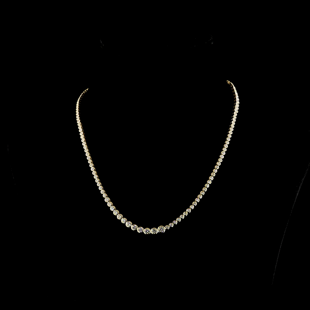 5.41 CTTW Round Lab Diamond Riviera Necklace (E Color and VS Clarity)