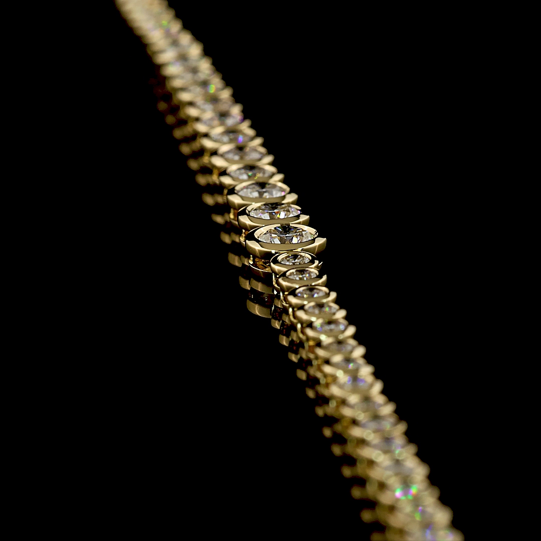 5.41 CTTW Round Lab Diamond Riviera Necklace (E Color and VS Clarity)