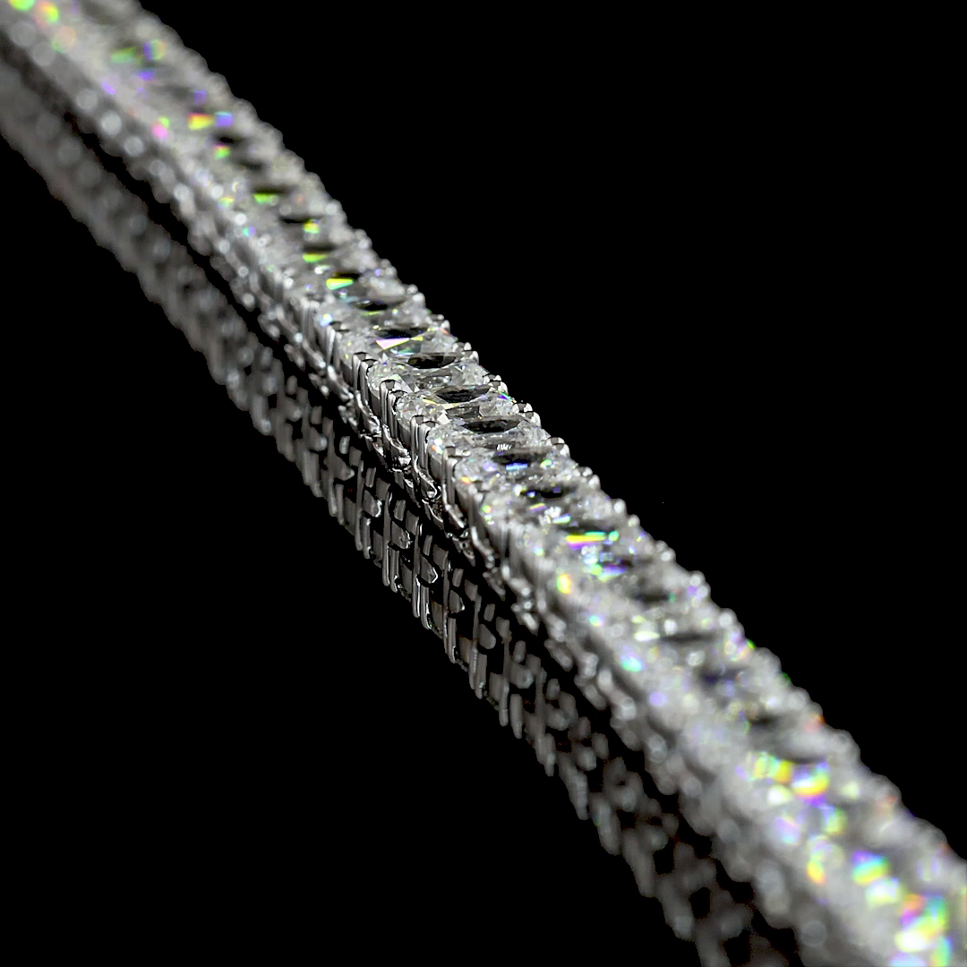 17.38 CTTW Antique Cushion Lab Diamond Tennis Necklace (E Color and VS Clarity)