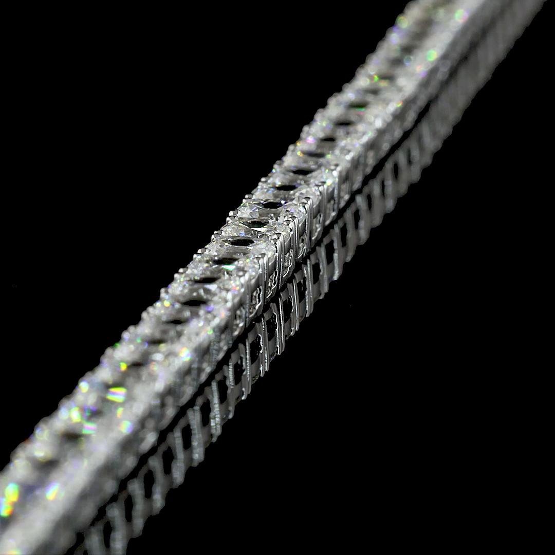 17.38 CTTW Antique Cushion Lab Diamond Tennis Necklace (E Color and VS Clarity)