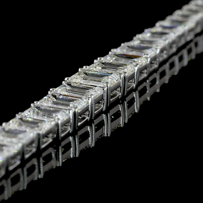 20.43 CTTW Emerald Lab Diamond Tennis Necklace (E Color and VS Clarity)