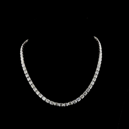 20.26 CTTW Emerald Lab Diamond Tennis Necklace (E Color and VS Clarity)