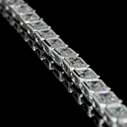 20.26 CTTW Emerald Lab Diamond Tennis Necklace (E Color and VS Clarity)