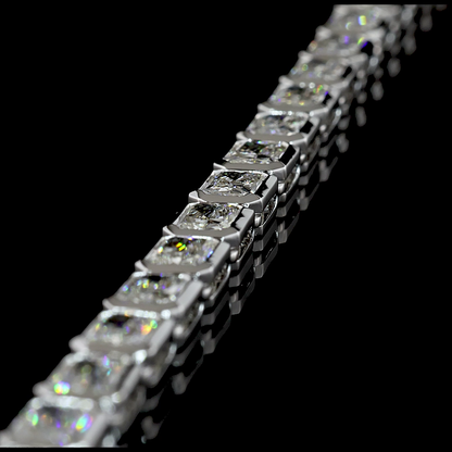 28.13 CTTW Radiant Lab Diamond Tennis Necklace (F Color and VS1 Clarity)