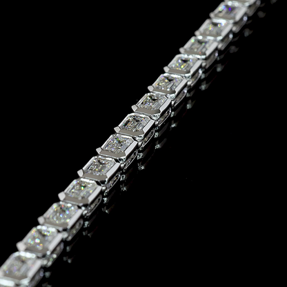 14.52 CTTW Emerald Lab Grown Diamond Tennis Necklace 18" (F Color and VS1 Clarity)