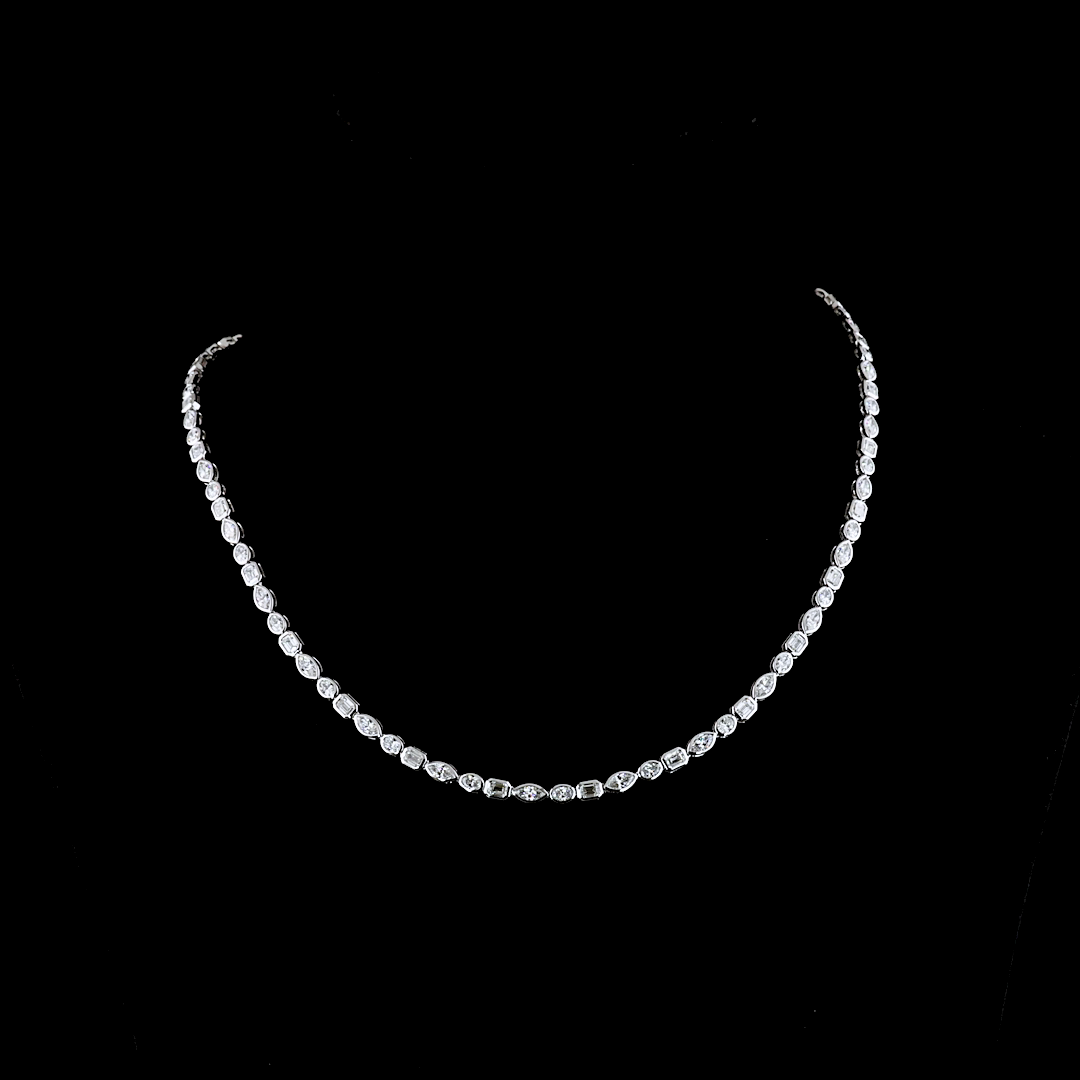 8.96 CTTW Emerald Lab Diamond Tennis Necklace (E Color and VS Clarity)