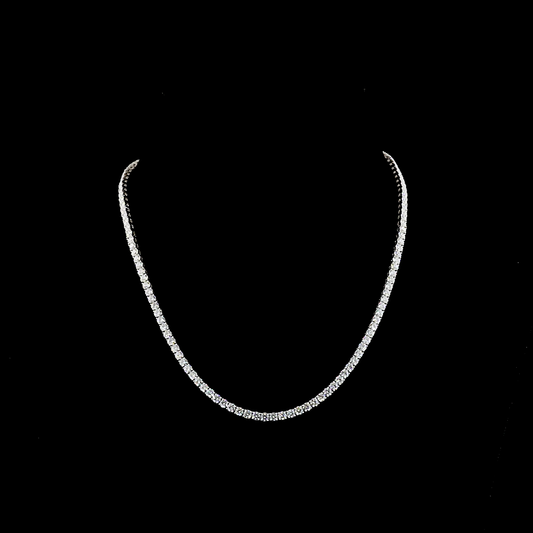 13.09 CTTW Round Lab Grown Diamond Tennis Necklace 16" (E Color and VS Clarity)