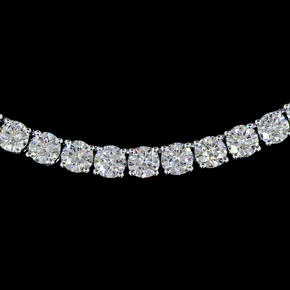 13.09 CTTW Round Lab Grown Diamond Tennis Necklace 16" (E Color and VS Clarity)