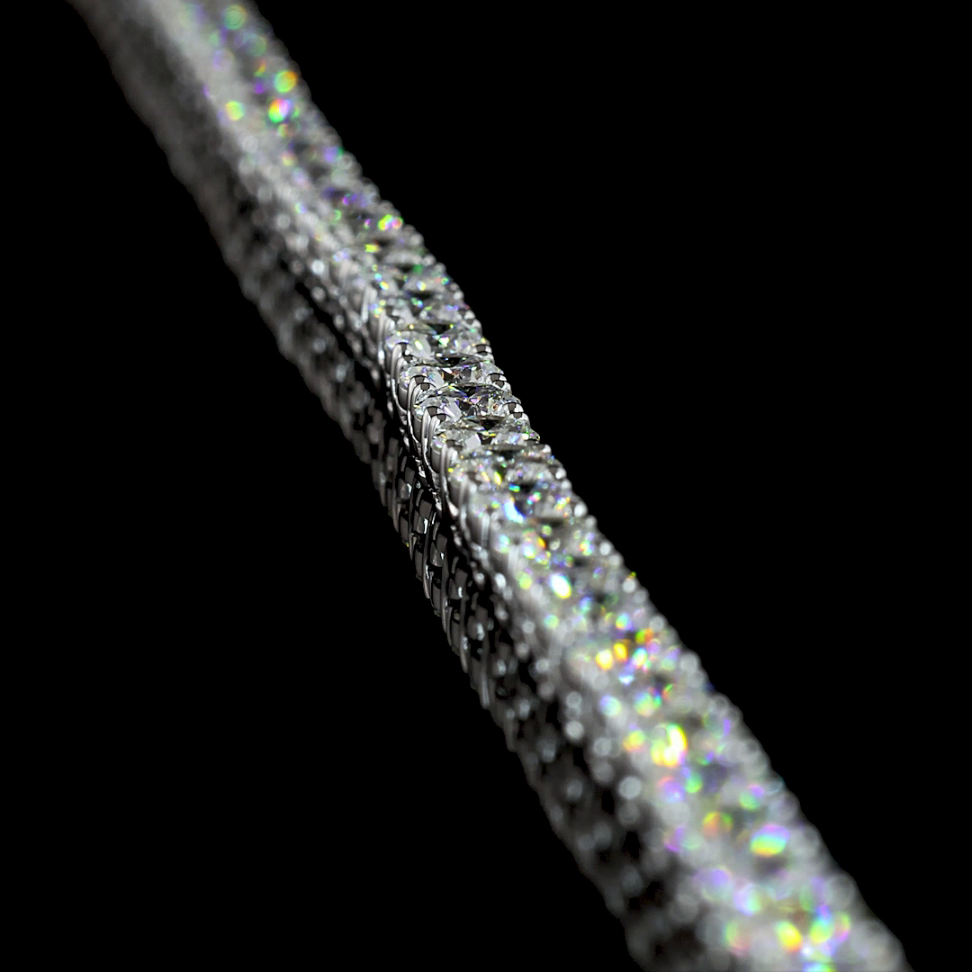 13.09 CTTW Round Lab Grown Diamond Tennis Necklace 16" (E Color and VS Clarity)