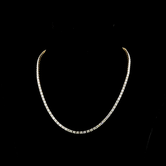 15.62 CTTW Emerald Lab Diamond Tennis Necklace (E Color and VS Clarity)