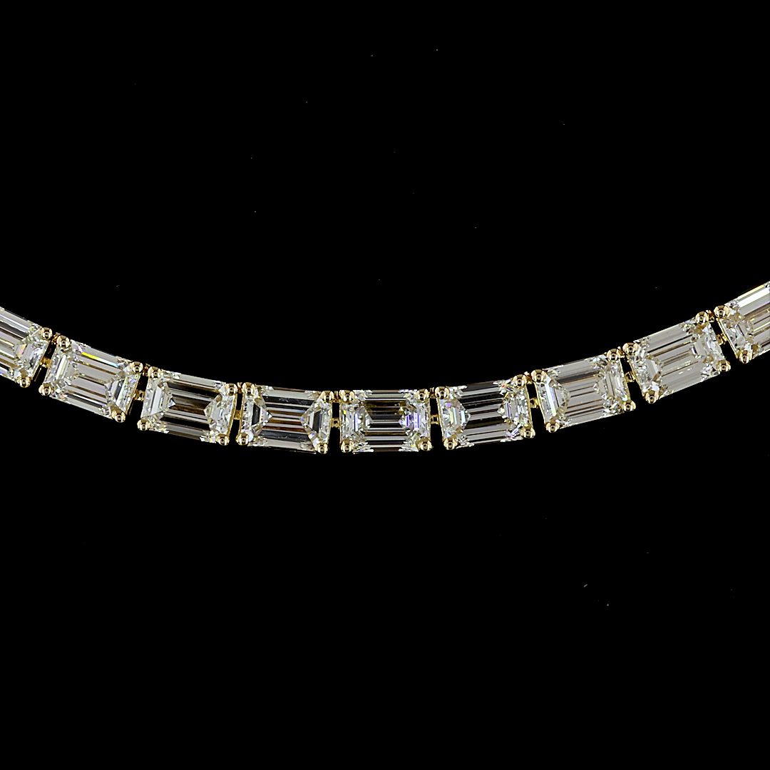 15.62 CTTW Emerald Lab Diamond Tennis Necklace (E Color and VS Clarity)