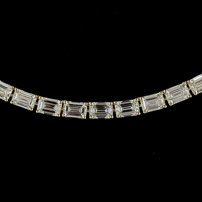 15.62 CTTW Emerald Lab Diamond Tennis Necklace (E Color and VS Clarity)