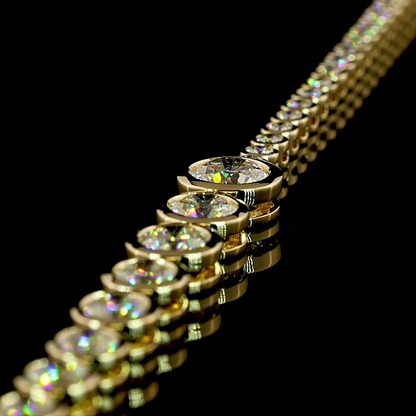 8.13 CTTW Round Lab Diamond Riviera Necklace (E Color and VS Clarity)