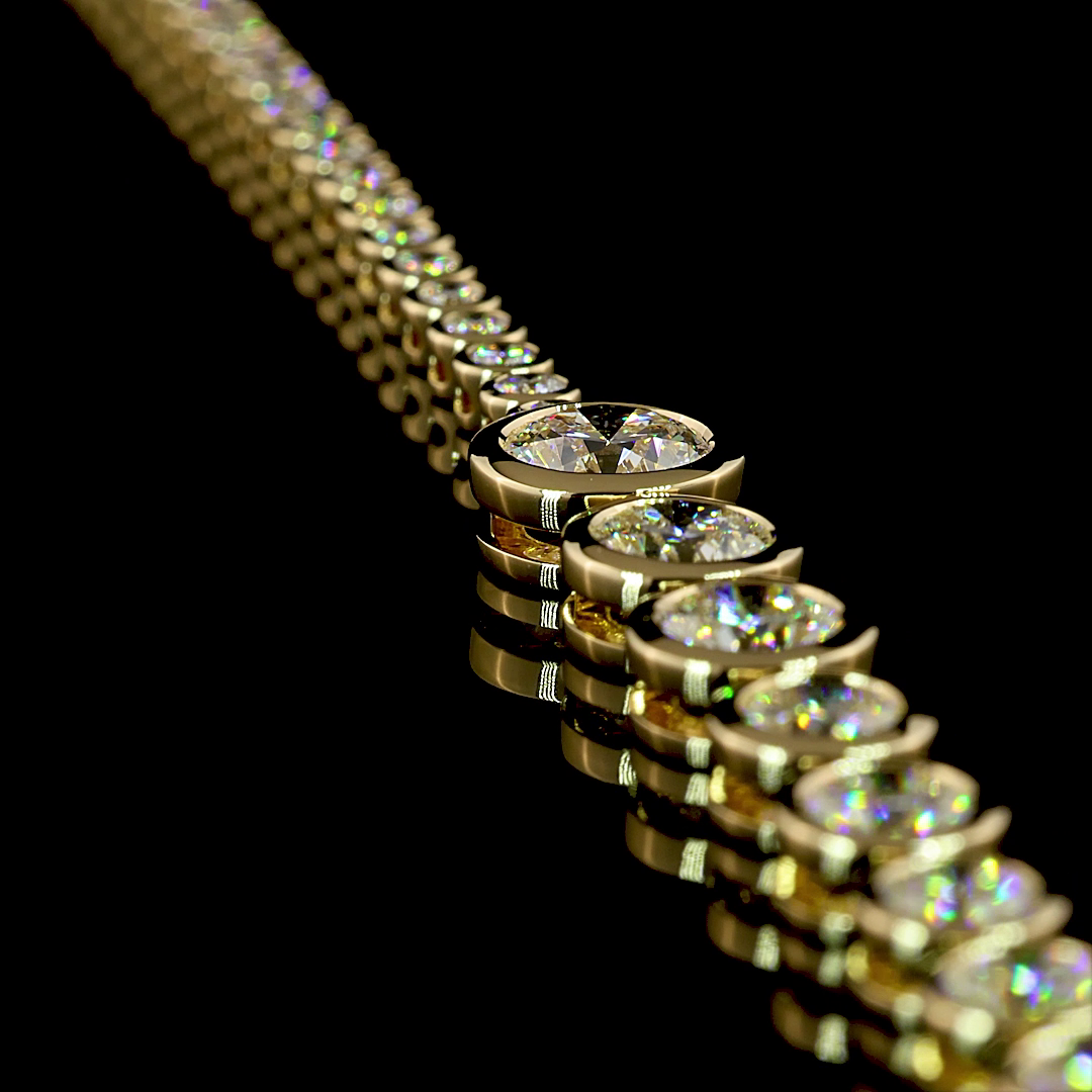 8.28 CTTW Round Lab Diamond Riviera Necklace (D Color and VVS2 Clarity)