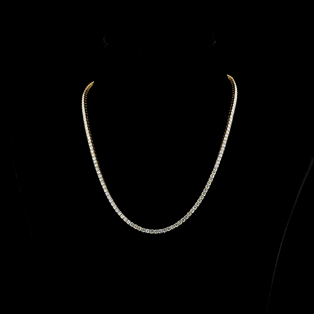 10.04 CTTW Round Lab Diamond Tennis Necklace (E Color and VS Clarity)