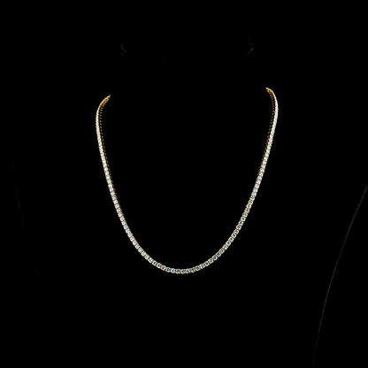 10.04 CTTW Round Lab Diamond Tennis Necklace (E Color and VS Clarity)