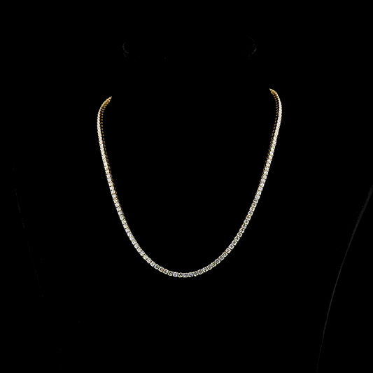 10.04 CTTW Round Lab Diamond Tennis Necklace (E Color and VS Clarity)