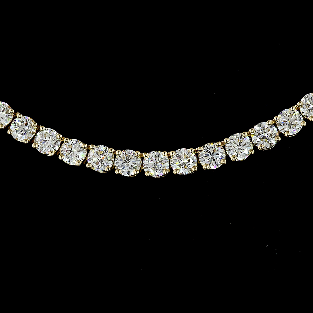 10.04 CTTW Round Lab Diamond Tennis Necklace (E Color and VS Clarity)
