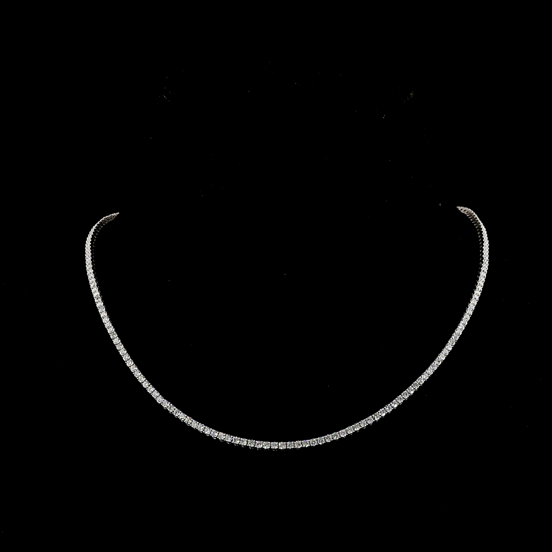 7.12 CTTW Round Lab Diamond Tennis Necklace (F/E Color and VS2/VS1 Clarity)