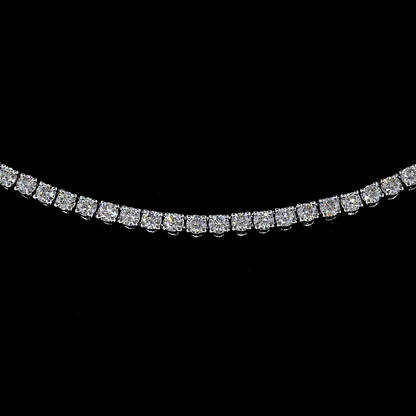 7.12 CTTW Round Lab Diamond Tennis Necklace (F/E Color and VS2/VS1 Clarity)