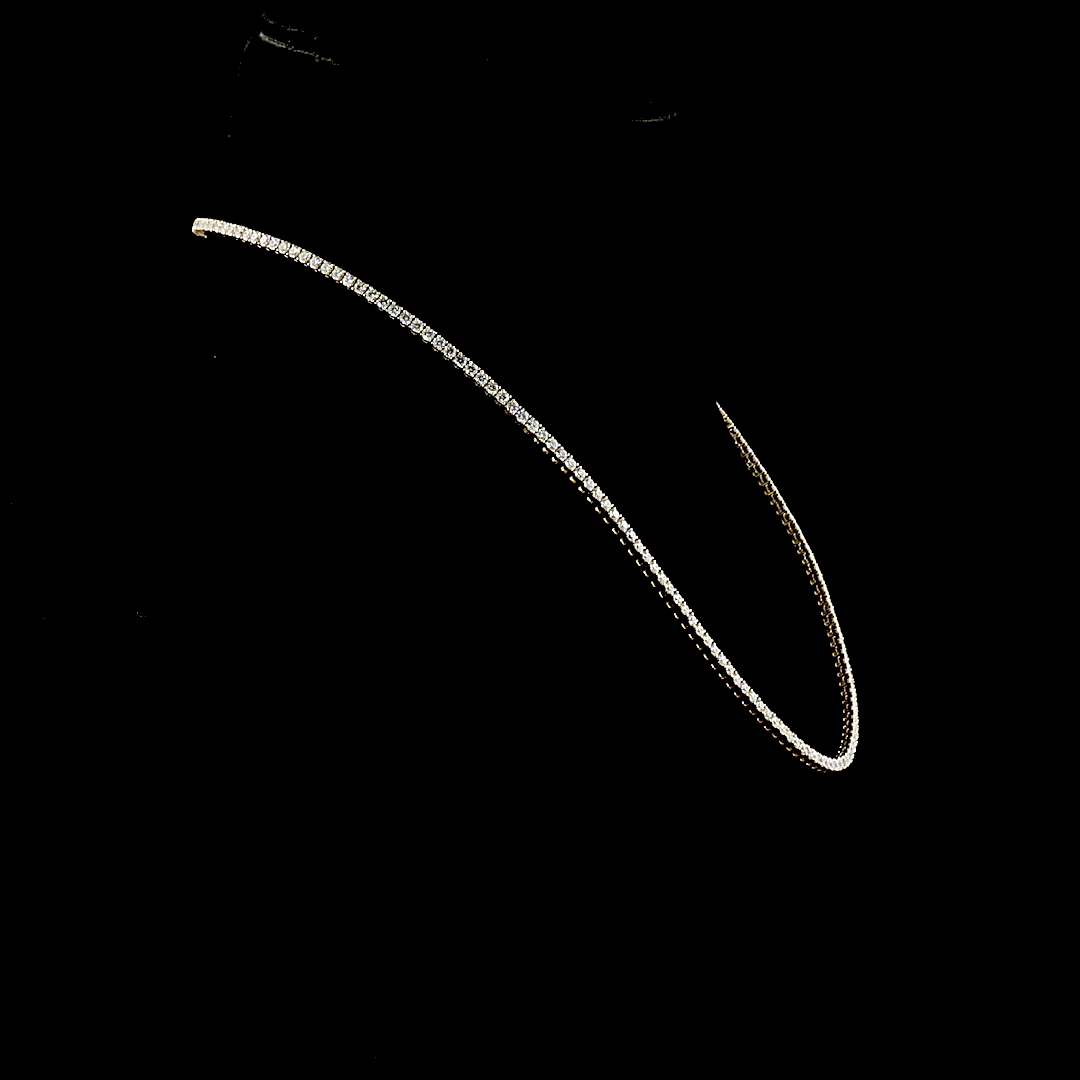 7.26 CTTW Round Lab Diamond Tennis Necklace (F Color and VS2 Clarity)