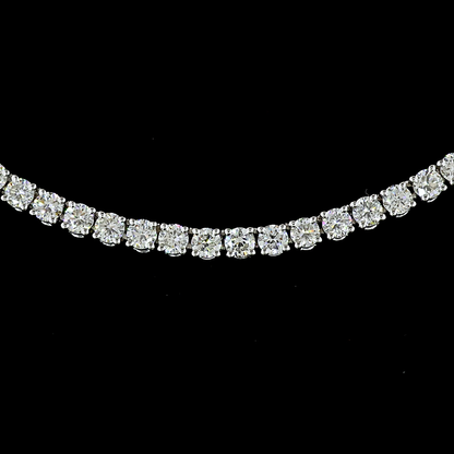 5.63 CTTW Round Lab Diamond Tennis Necklace (F Color and VS2 Clarity)