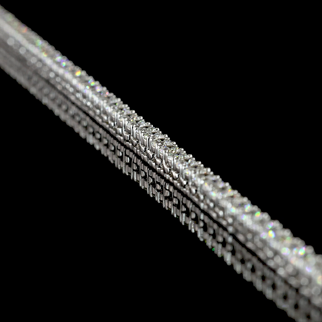 5.63 CTTW Round Lab Diamond Tennis Necklace (F Color and VS2 Clarity)