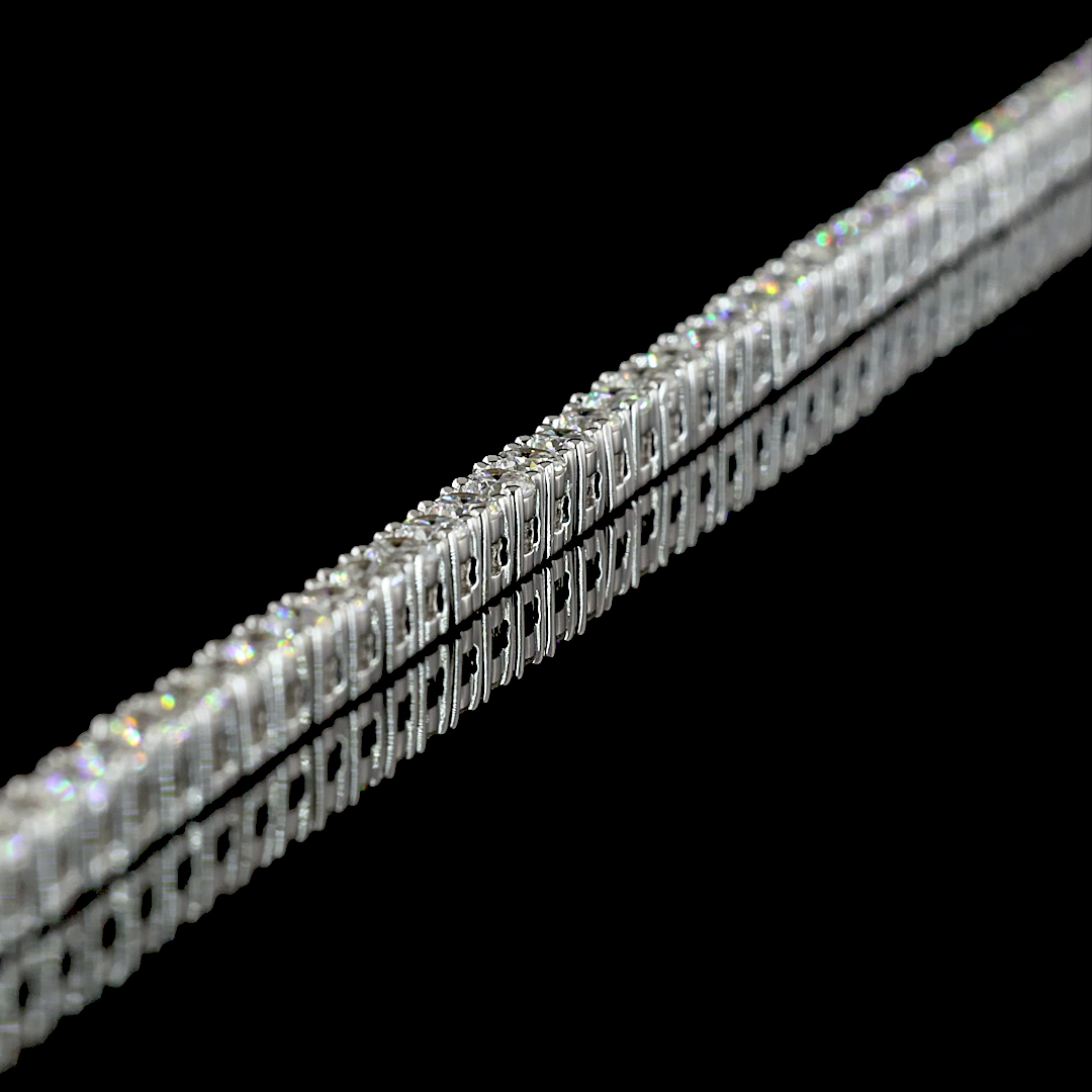 5.63 CTTW Round Lab Diamond Tennis Necklace (F Color and VS2 Clarity)