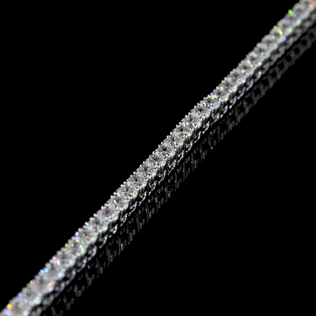 6.50 CTTW Round Lab Diamond Tennis Necklace (F Color and VS2 Clarity)