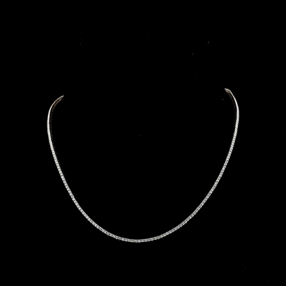 3.32 CTTW Round Lab Diamond Tennis Necklace (E Color and VS Clarity)