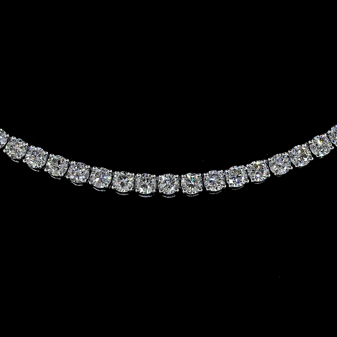 3.32 CTTW Round Lab Diamond Tennis Necklace (E Color and VS Clarity)