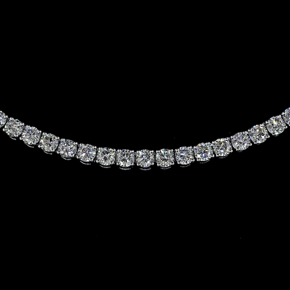 3.32 CTTW Round Lab Diamond Tennis Necklace (E Color and VS Clarity)