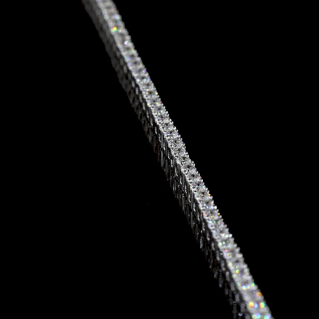 3.32 CTTW Round Lab Diamond Tennis Necklace (E Color and VS Clarity)