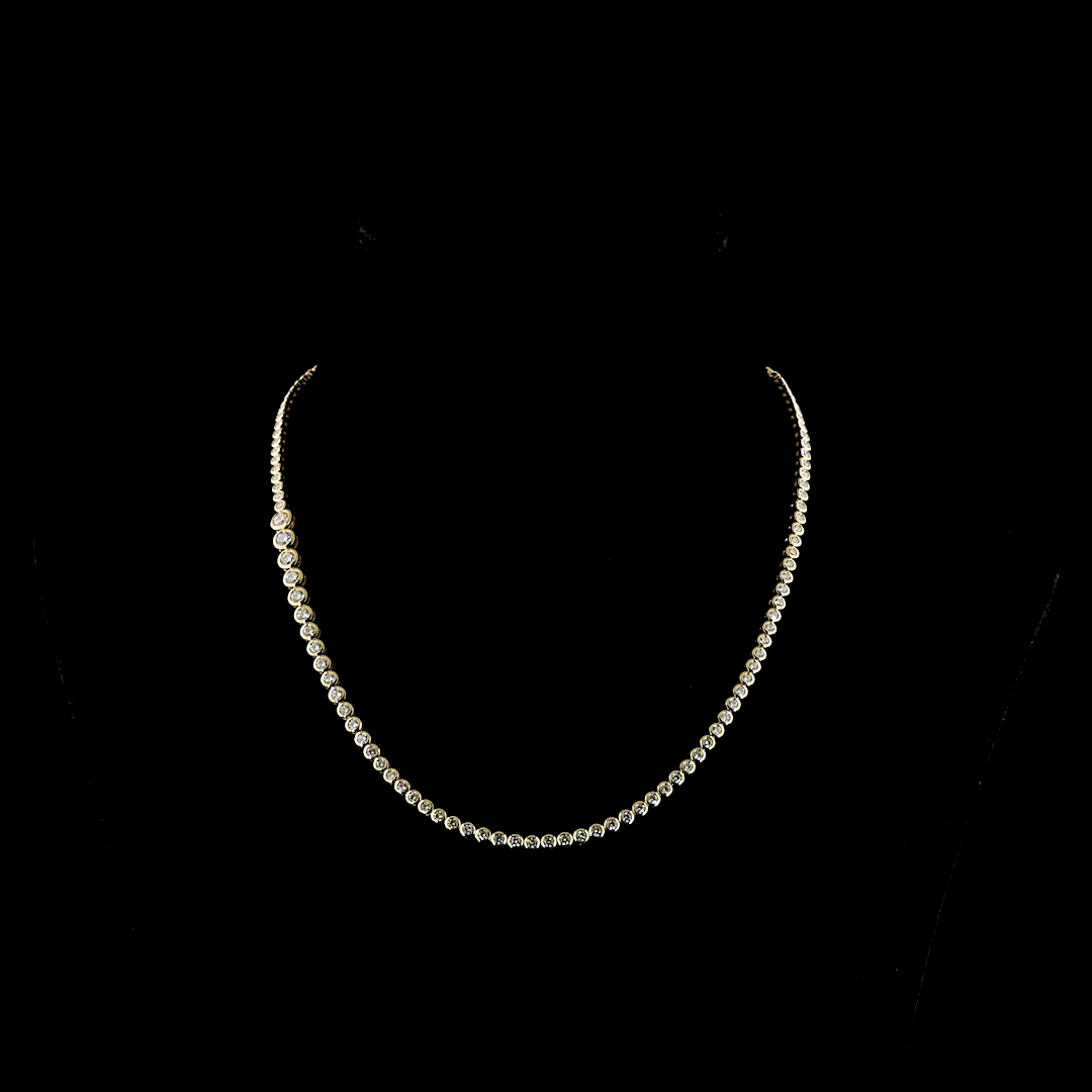 5.53 CTTW Round Lab Diamond Riviera Necklace (F Color and VS2 Clarity)