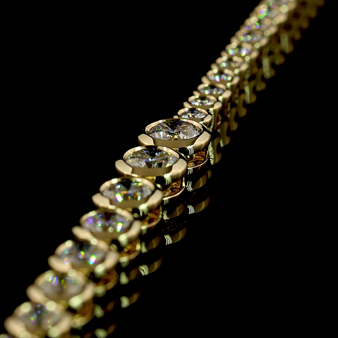 5.53 CTTW Round Lab Diamond Riviera Necklace (F Color and VS2 Clarity)