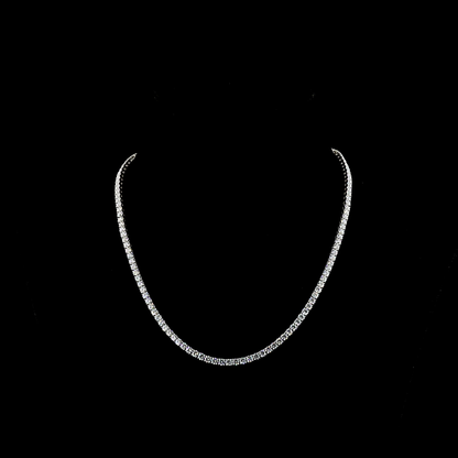 13.51 CTTW Round Lab Diamond Tennis Necklace (E Color and VS Clarity)