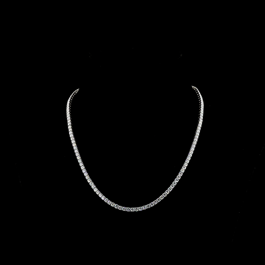 13.51 CTTW Round Lab Diamond Tennis Necklace (E Color and VS Clarity)