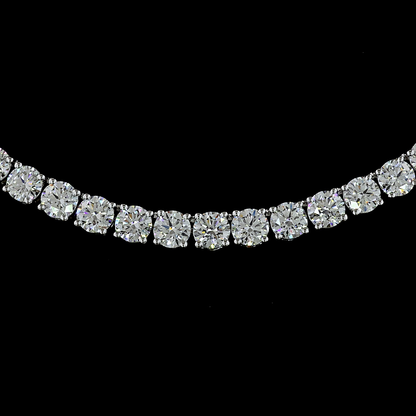 13.51 CTTW Round Lab Diamond Tennis Necklace (E Color and VS Clarity)