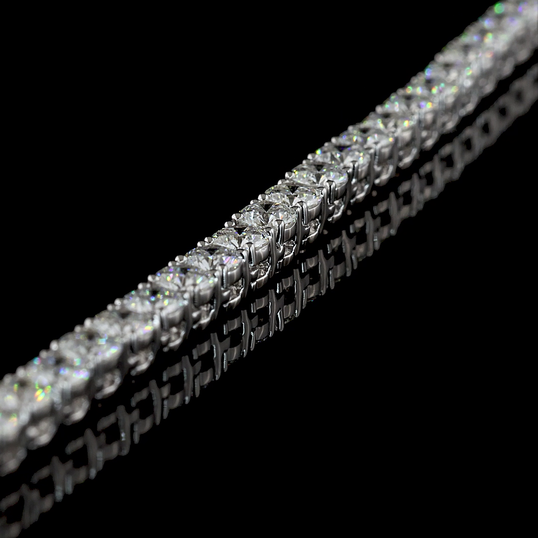 13.51 CTTW Round Lab Diamond Tennis Necklace (E Color and VS Clarity)