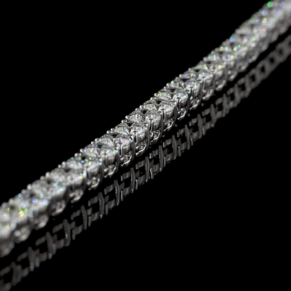 13.51 CTTW Round Lab Diamond Tennis Necklace (E Color and VS Clarity)