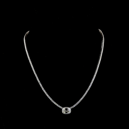 7.05 CTTW Antique Cushion Lab Grown Diamond Special Necklace 16" (E Color and VS1 Clarity)